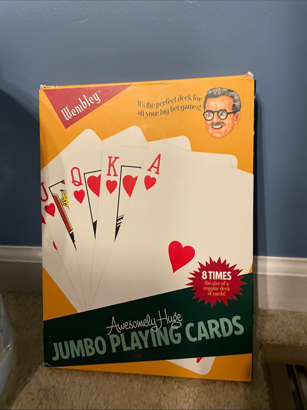 Wembley Jumbo Playing Cards - Yellow Box with Red Hearts